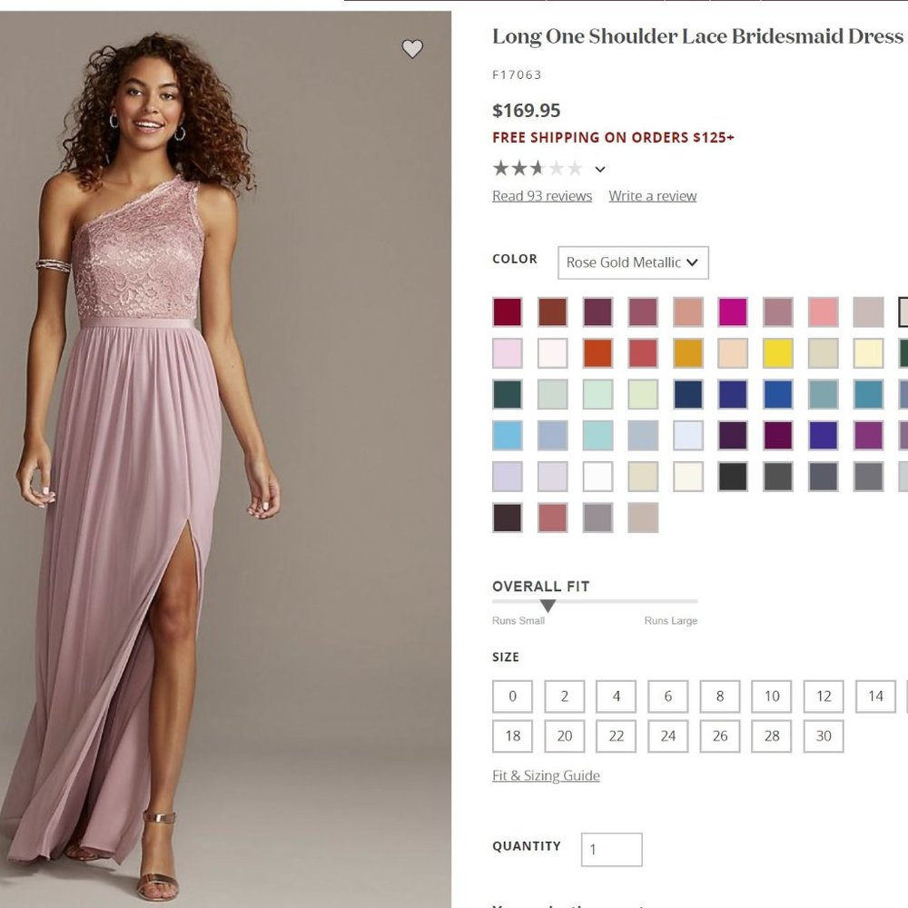 NWT - One Shoulder Evening Dress - David's Bridal